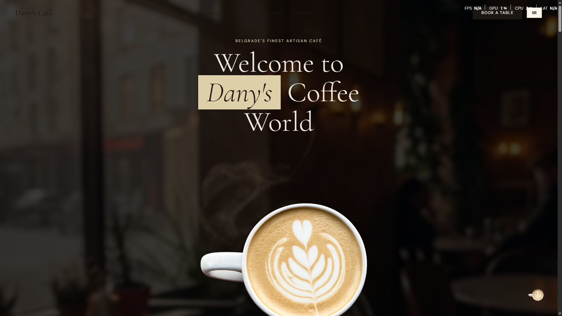 Sajt za Dany's Café, najbolji beogradski zanatski kafić