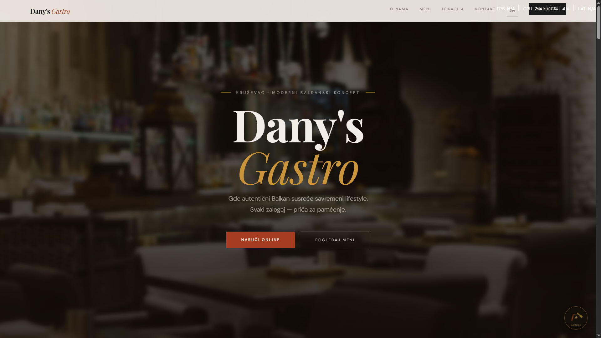 Dany's Gastro, platforma za poručivanje u restoranu