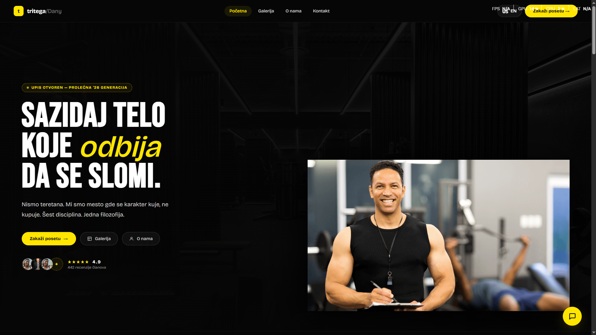 Tritega, fitnes sajt